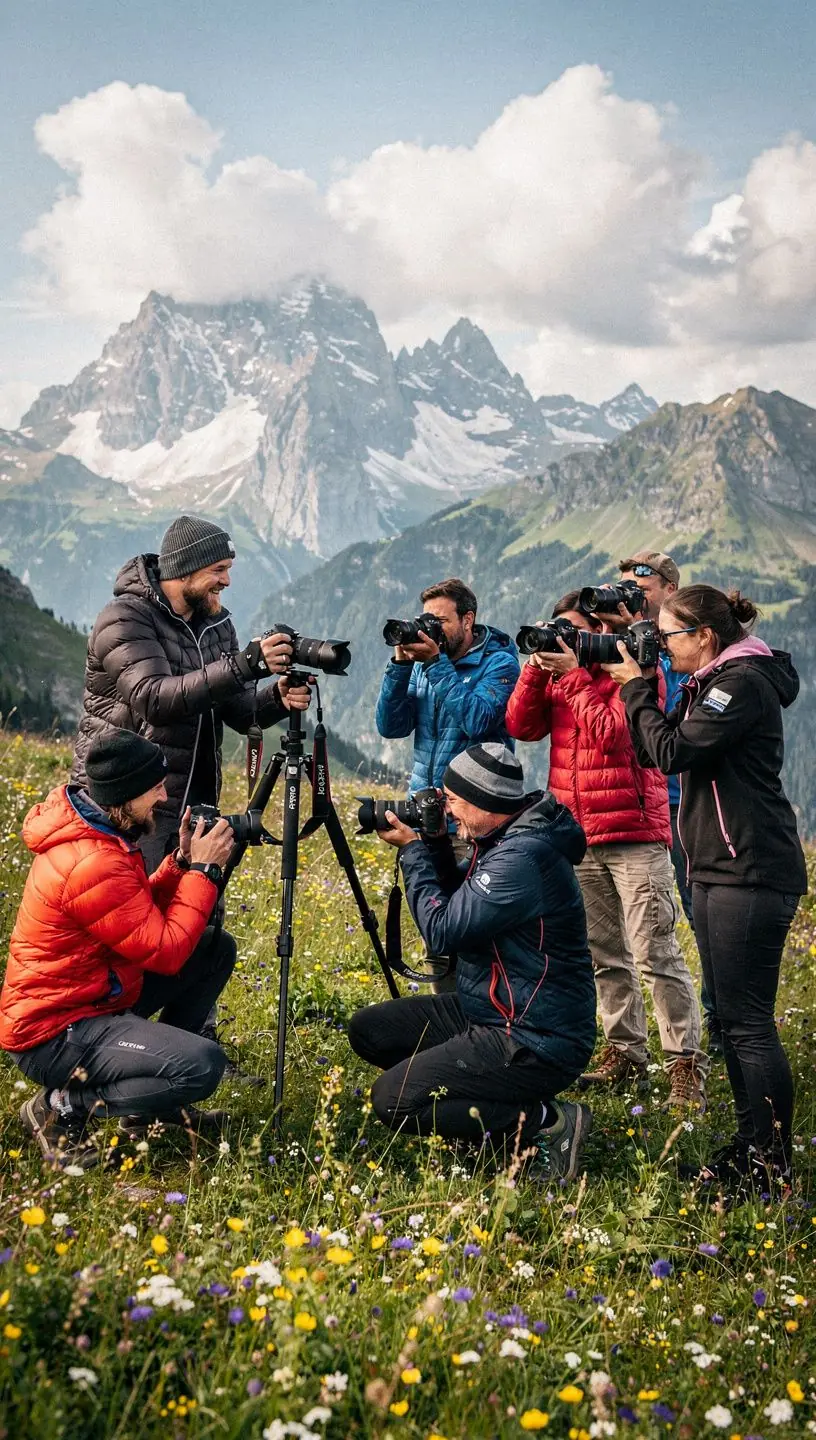 Landschaftsaufnahme eines deutschen Nationalparks mit aufgehender Sonne und Nebel über den Bäumen.